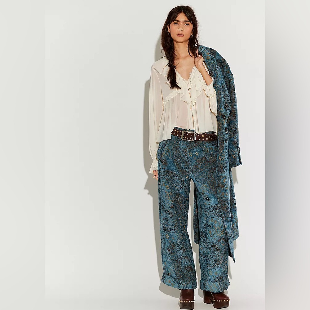 New Free People FP Royal East Jacquard Harem Cuffed Pants sz M/Medium